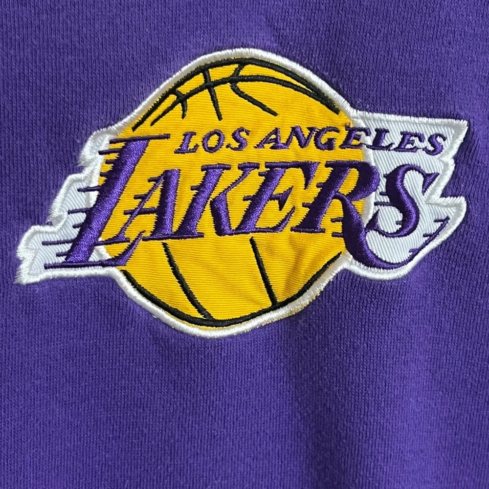 NBA Los Angeles Lakers Raglan Sweatshirt Purple Black Embroidered XL RN100135‎